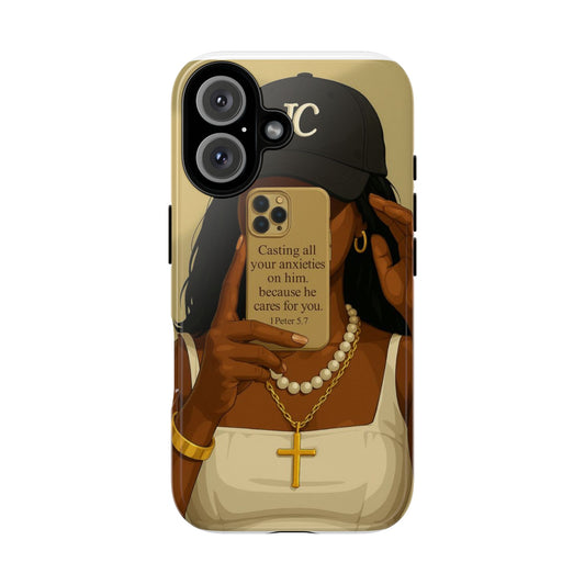 1 Peter 5:7 faith phone case cast your cares
