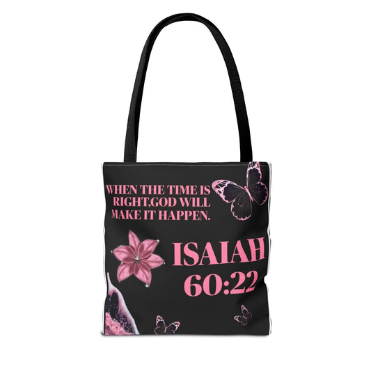 Inspirational Tote Bag with Isaiah 60:22 Design