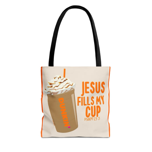 Inspirational Coffee Tote Bag - Jesus Fills My Cup