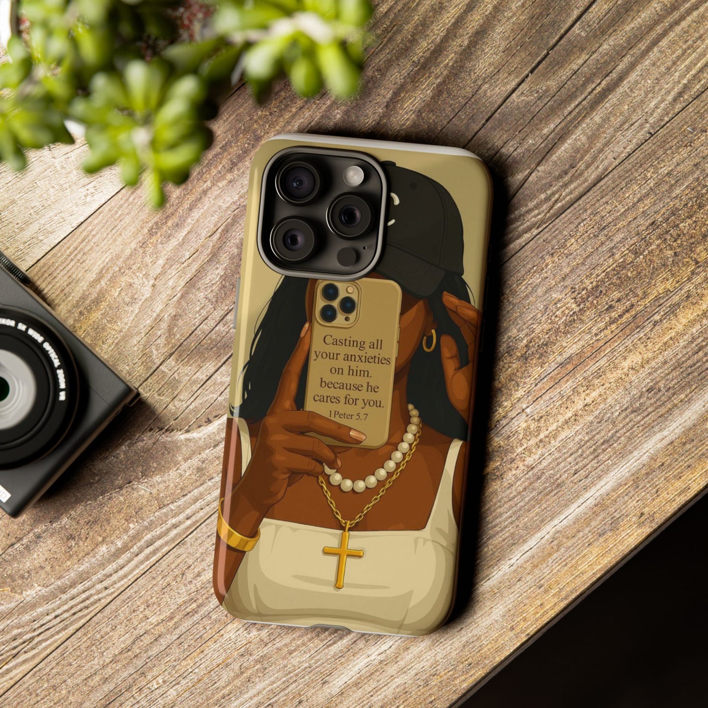 1 Peter 5:7 faith phone case cast your cares