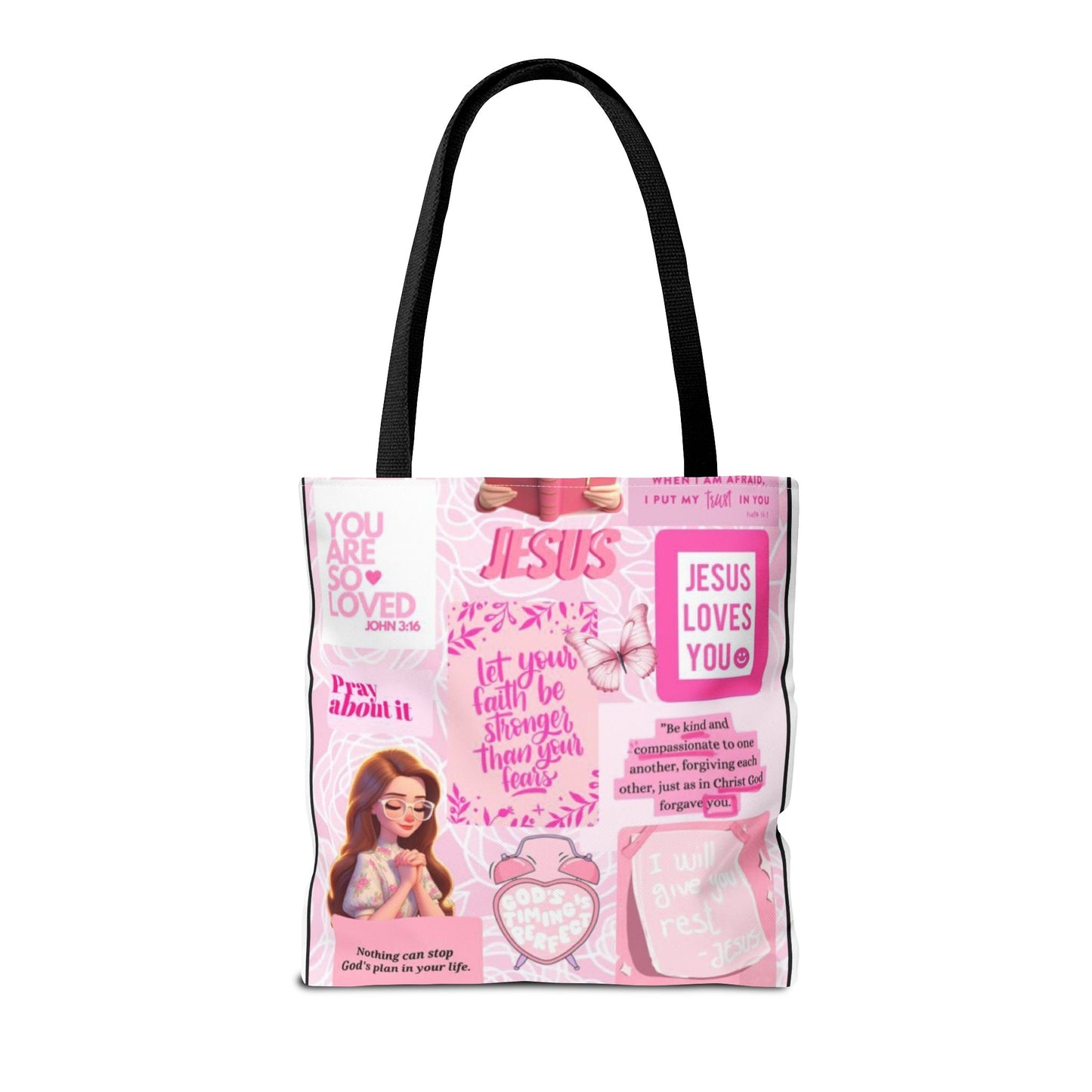 Inspirational Jesus Tote Bag - Motivational AOP Design