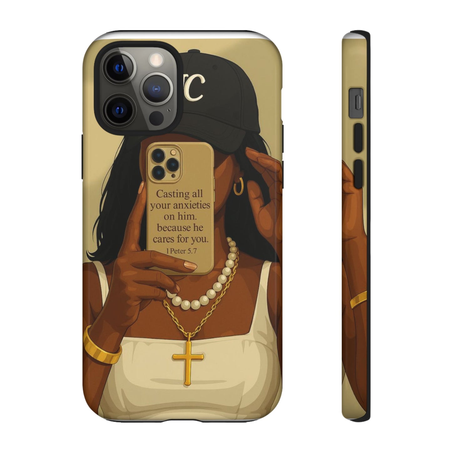 1 Peter 5:7 faith phone case cast your cares