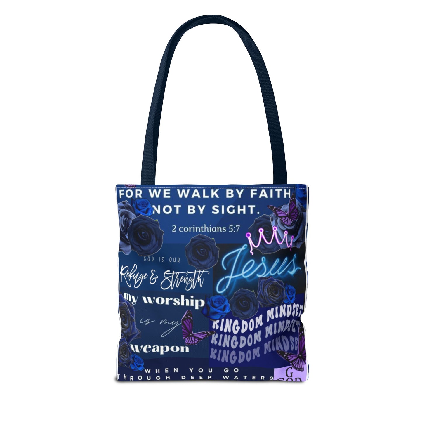 Kingdom mindset tote bold blue faith & scripture bag