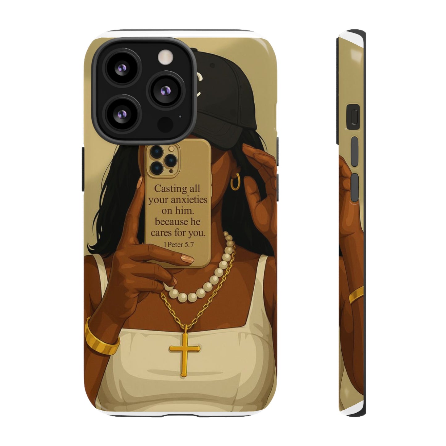 1 Peter 5:7 faith phone case cast your cares