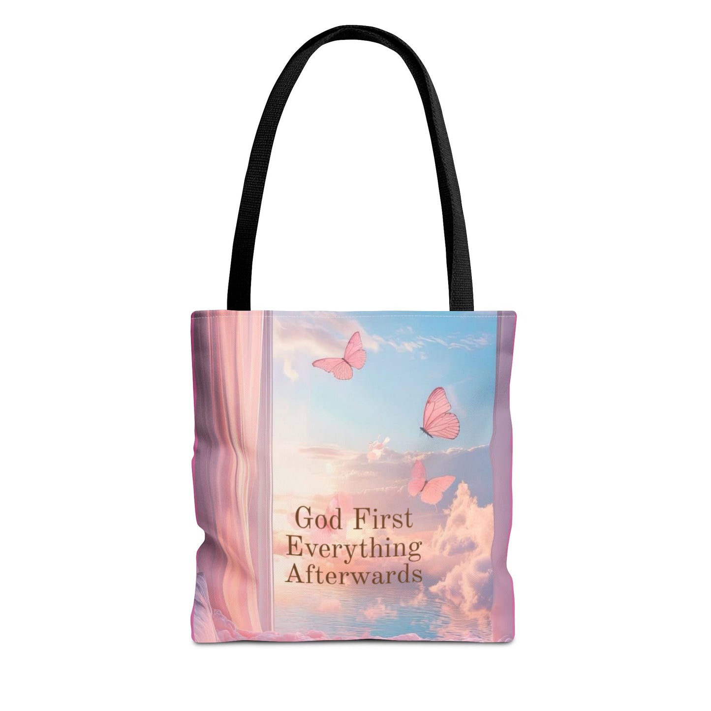 God first everything afterwards pink Tote Bag