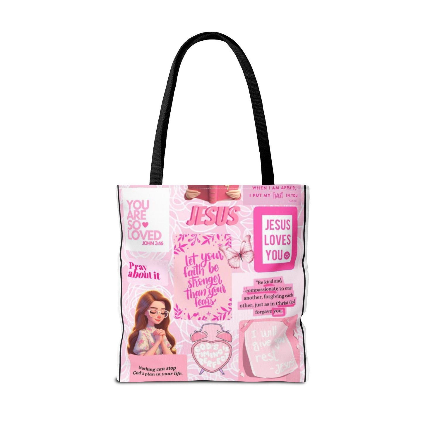 Inspirational Jesus Tote Bag - Motivational AOP Design