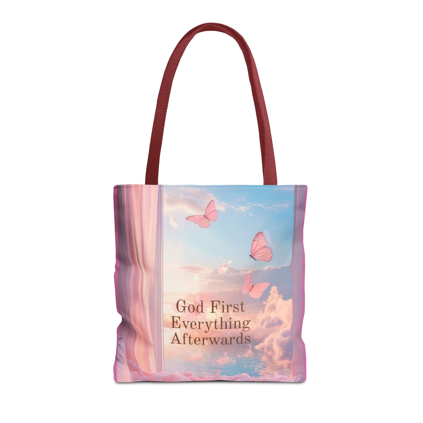 God first everything afterwards pink Tote Bag