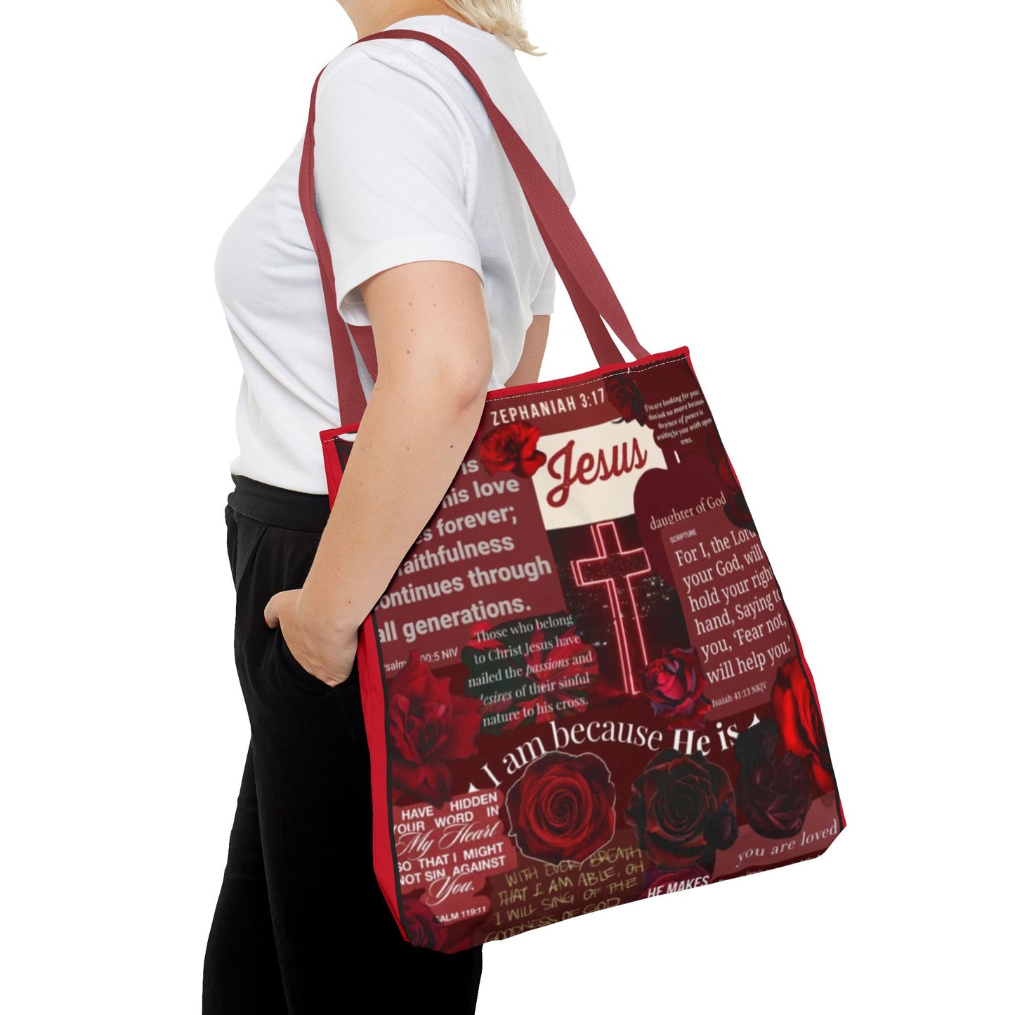 Faith-Inspired Tote Bag with Bible Verses