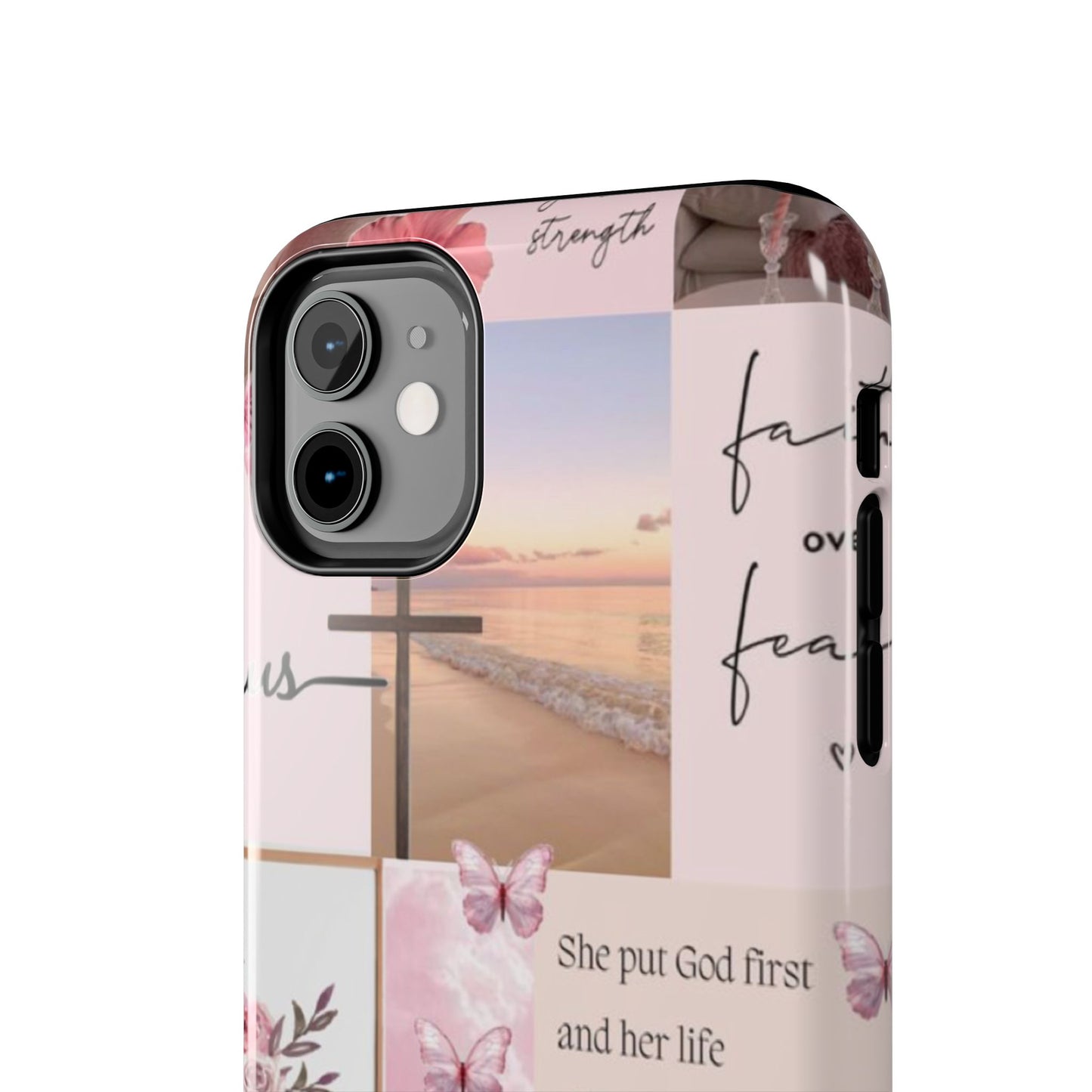 Put God first phone case, gentle strength, and soft surrender