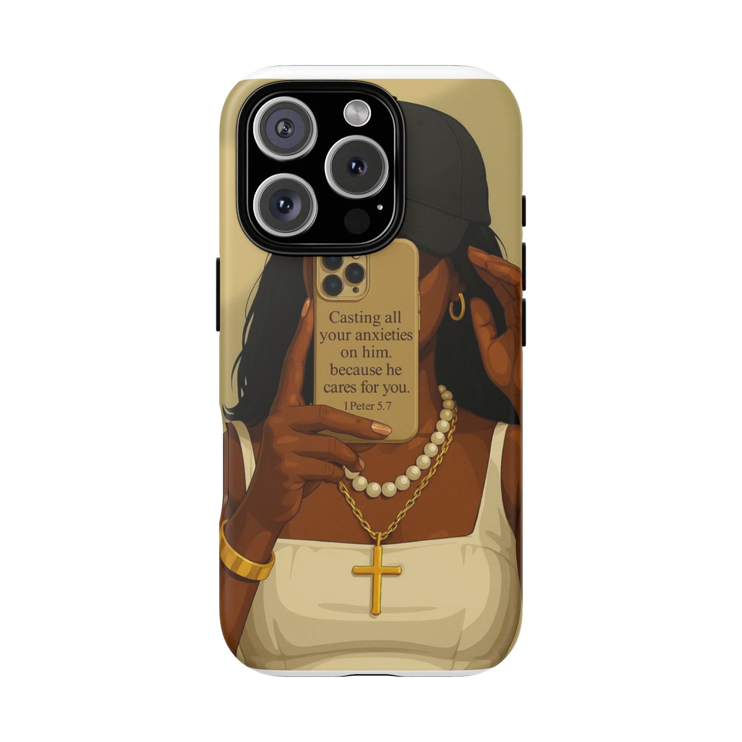 1 Peter 5:7 faith phone case cast your cares