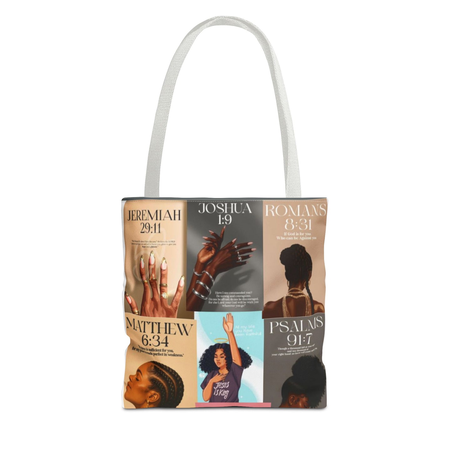 Inspirational Tote Bag - Faith-Inspired Design with Scripture Quotes
