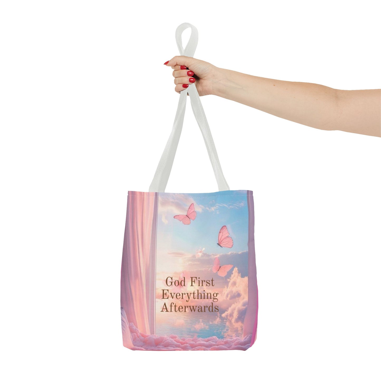 God first everything afterwards pink Tote Bag
