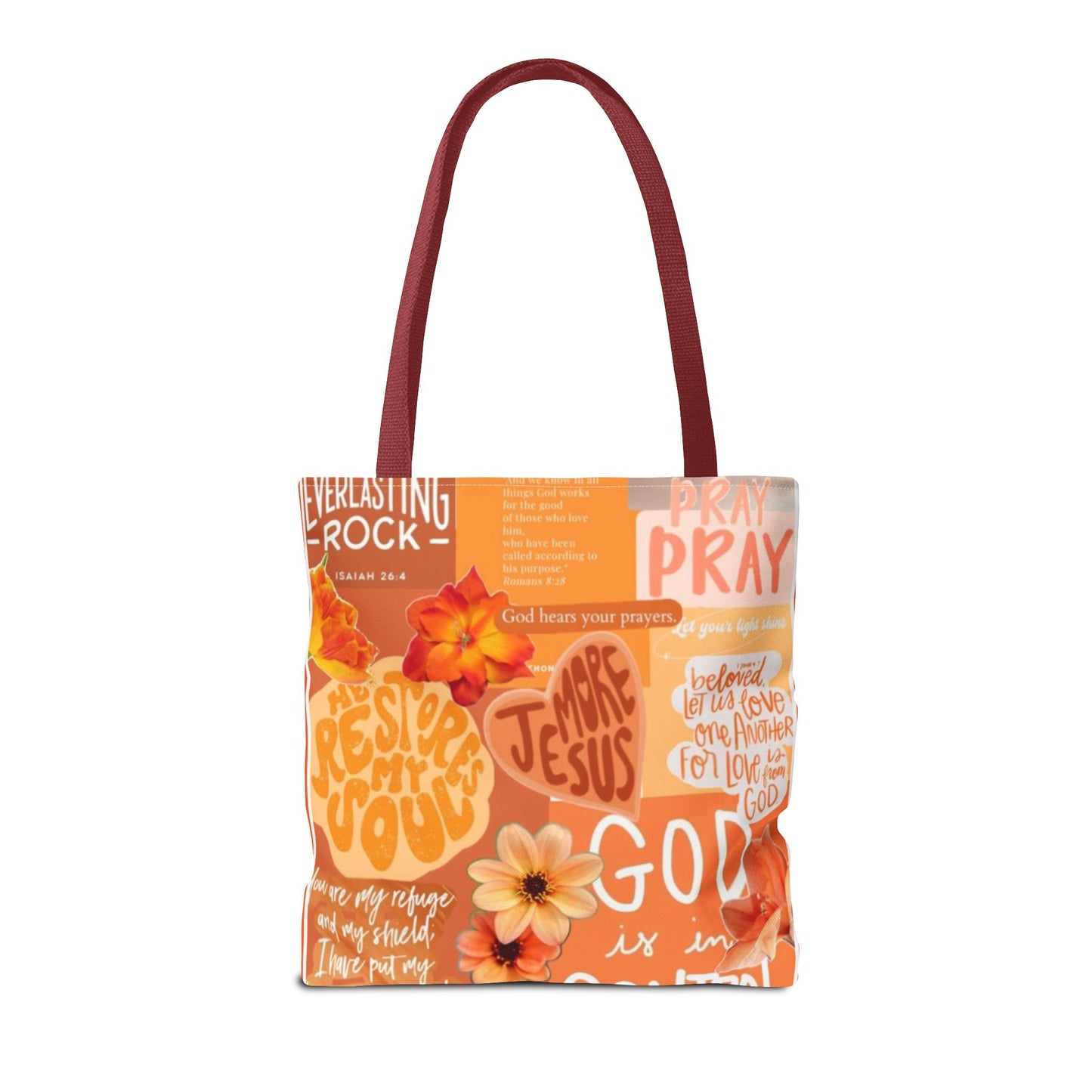God is in control to bold faith, bright hope tote bag