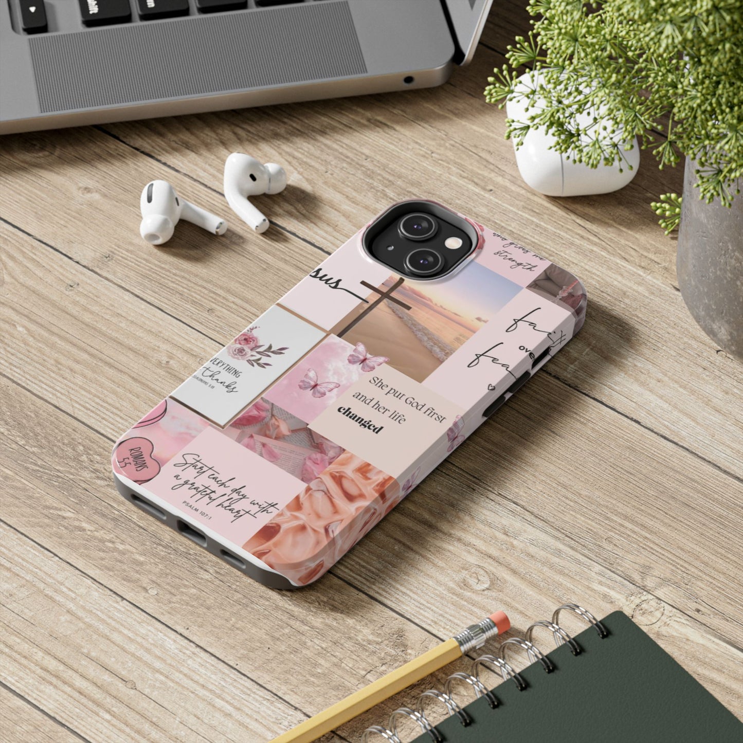 Put God first phone case, gentle strength, and soft surrender