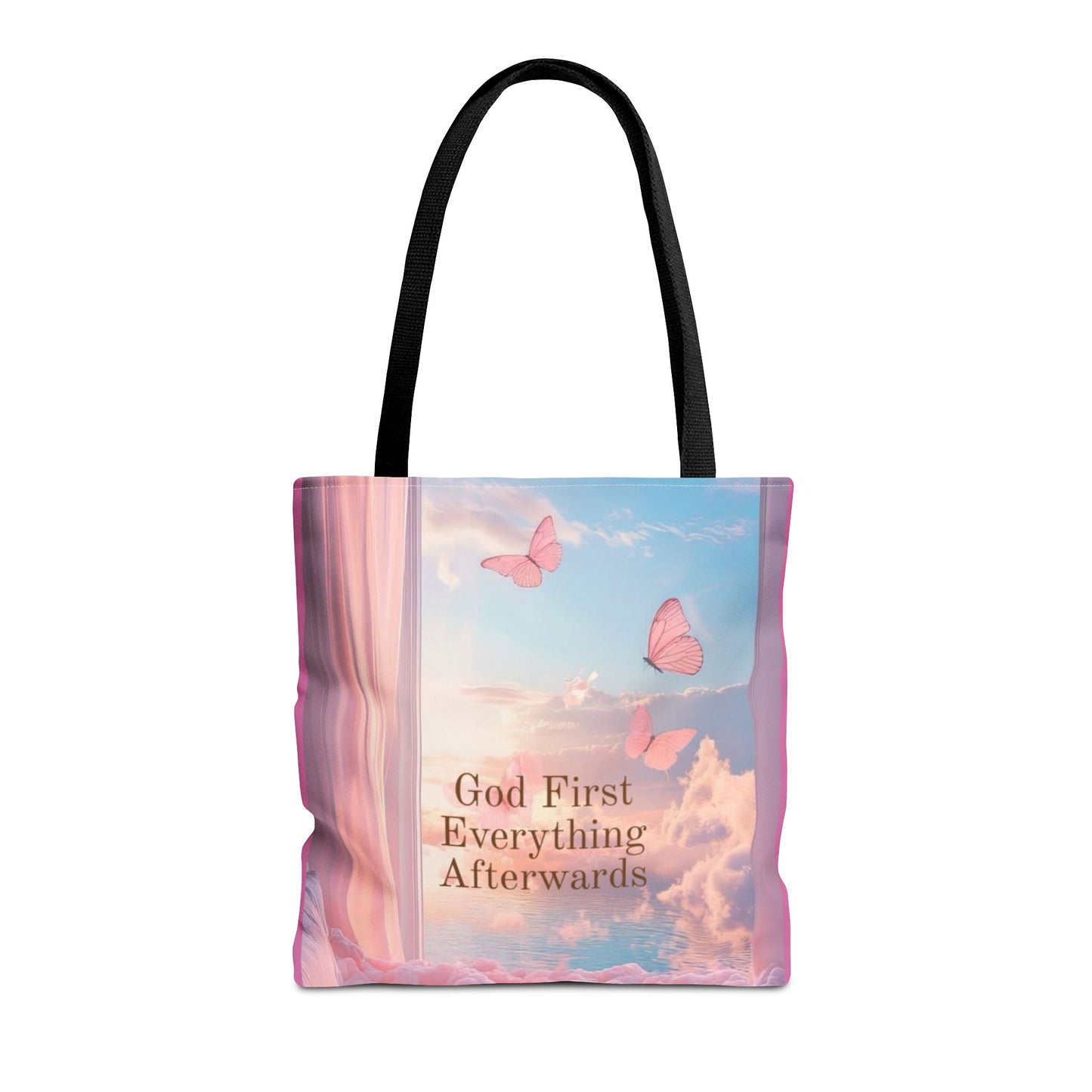 God first everything afterwards pink Tote Bag