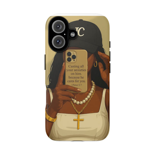 1 Peter 5:7 faith phone case cast your cares