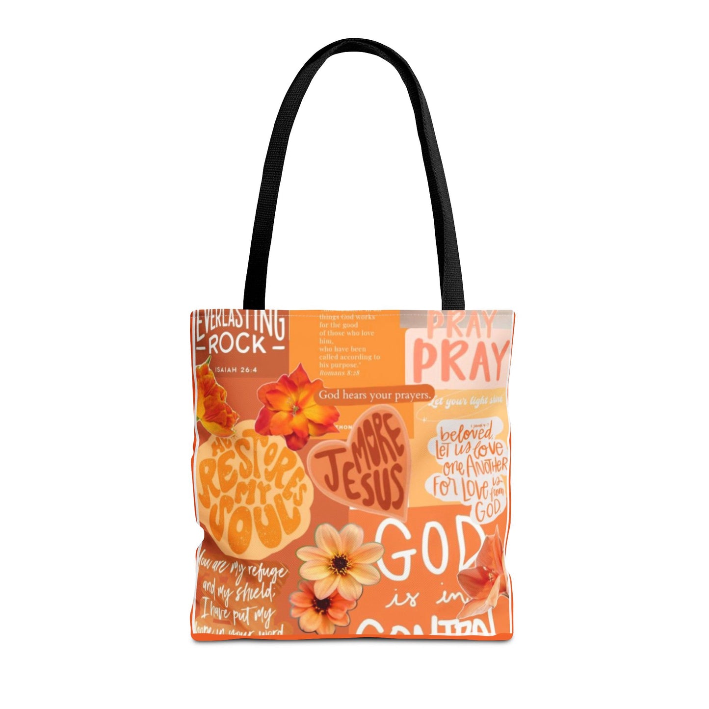 God is in control to bold faith, bright hope tote bag