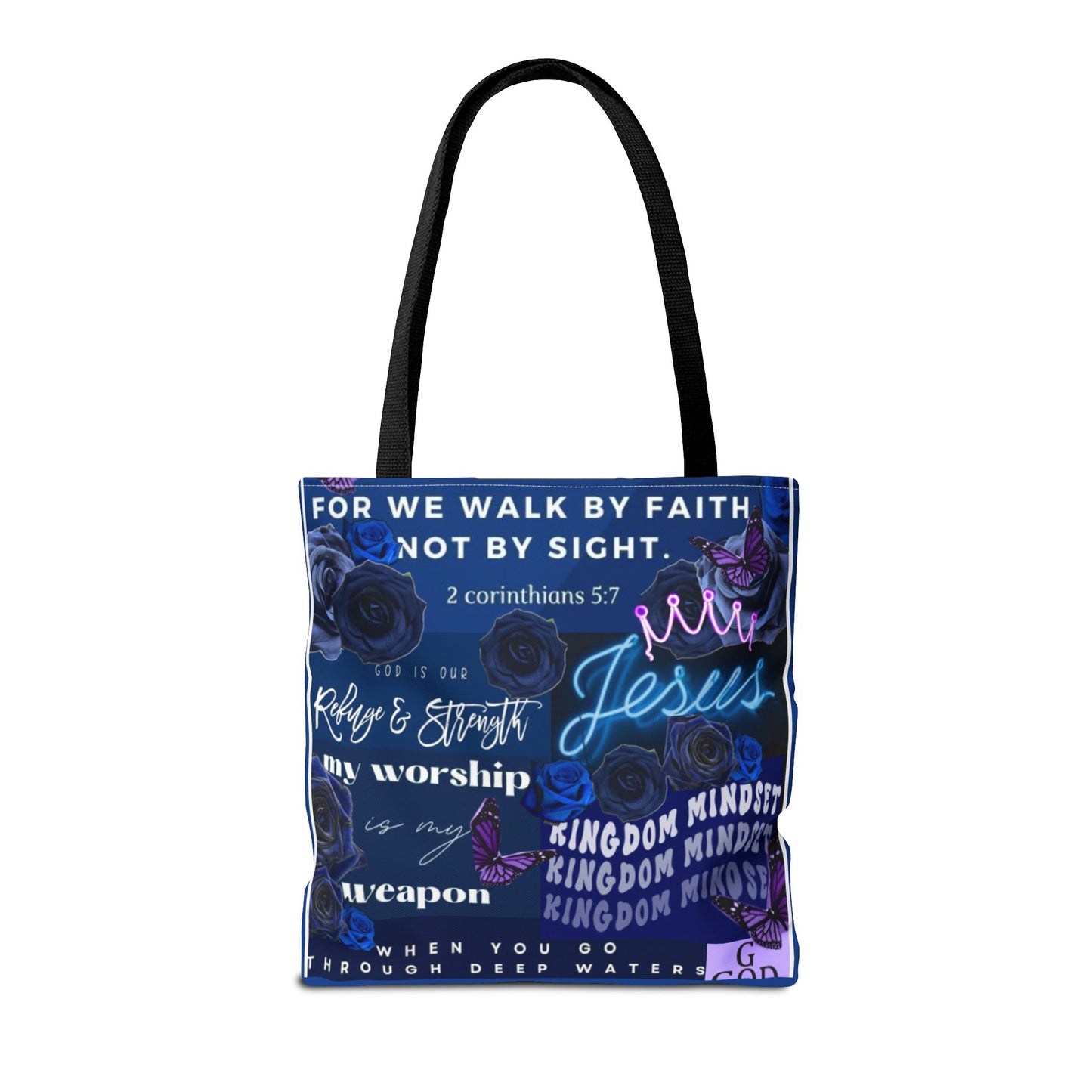 Kingdom mindset tote bold blue faith & scripture bag