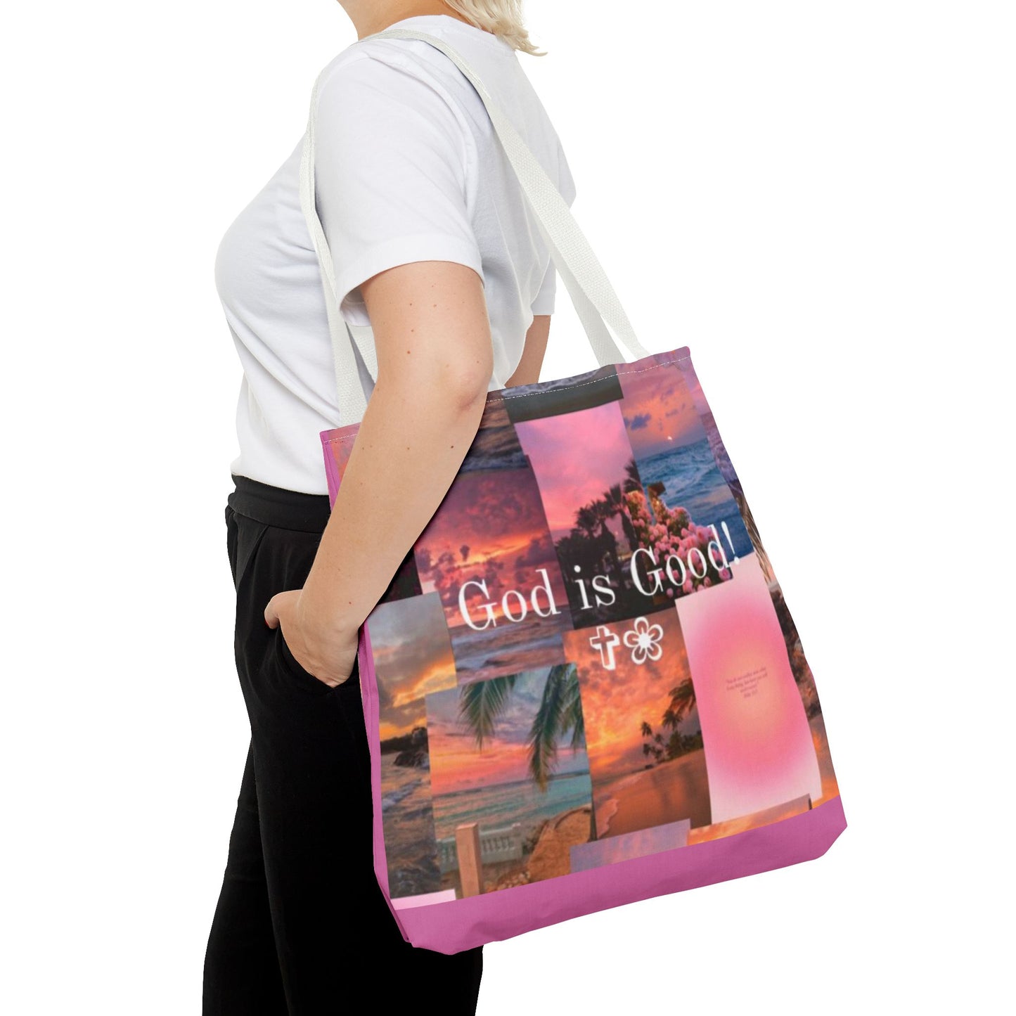 God is good tote peaceful praise and sunset faith