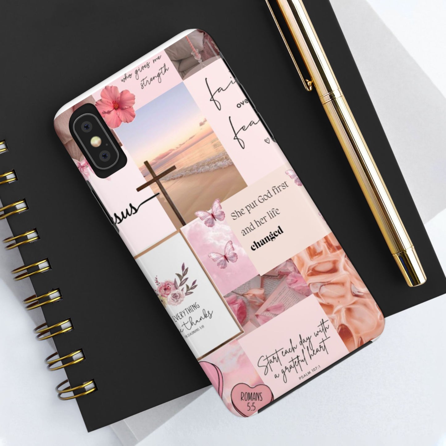 Put God first phone case, gentle strength, and soft surrender