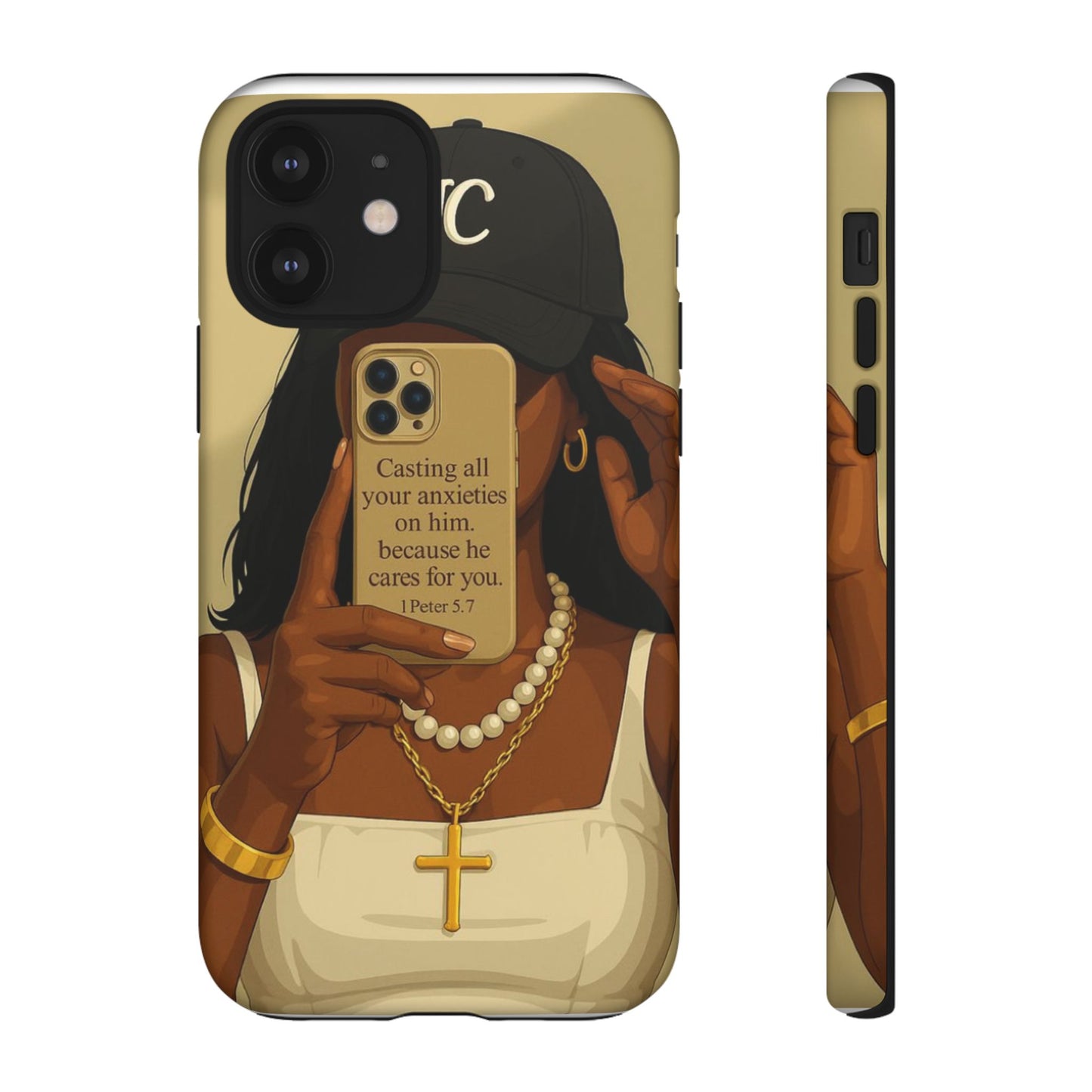 1 Peter 5:7 faith phone case cast your cares