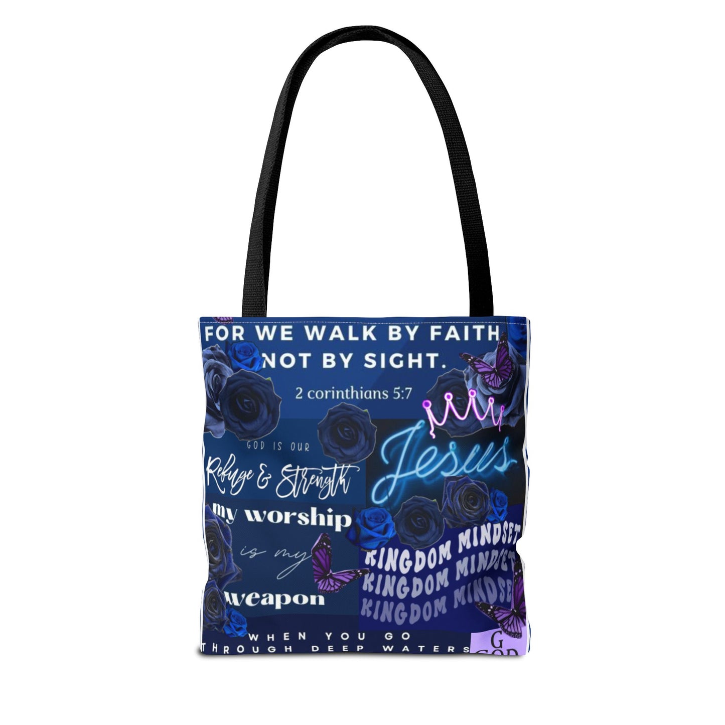 Kingdom mindset tote bold blue faith & scripture bag