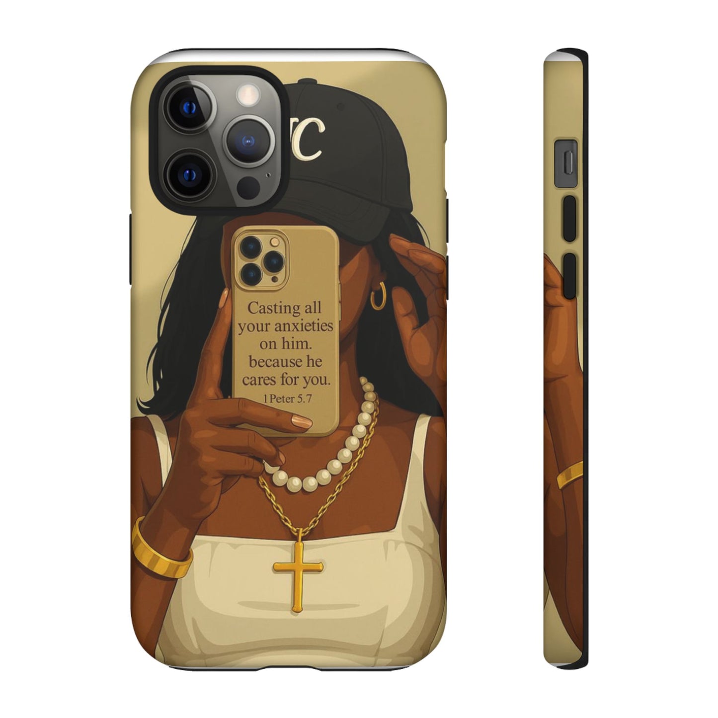 1 Peter 5:7 faith phone case cast your cares