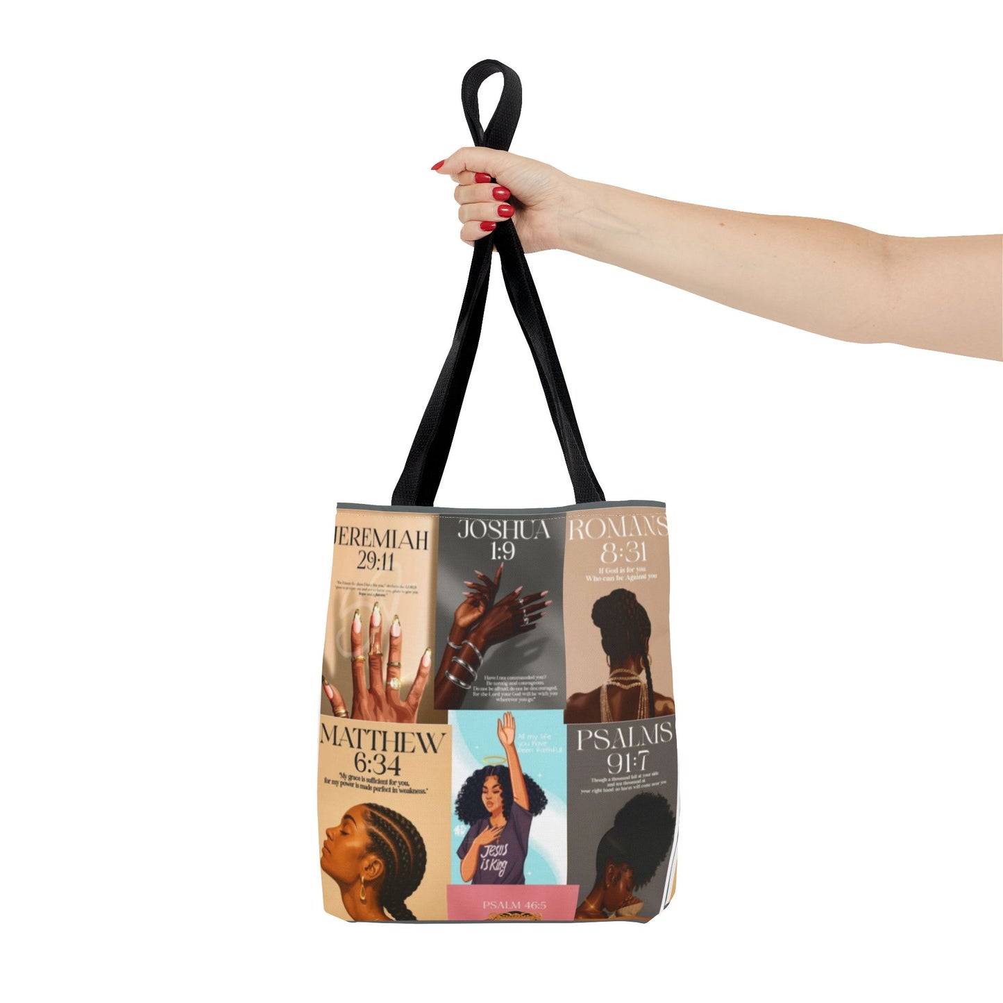 Inspirational Tote Bag - Faith-Inspired Design with Scripture Quotes
