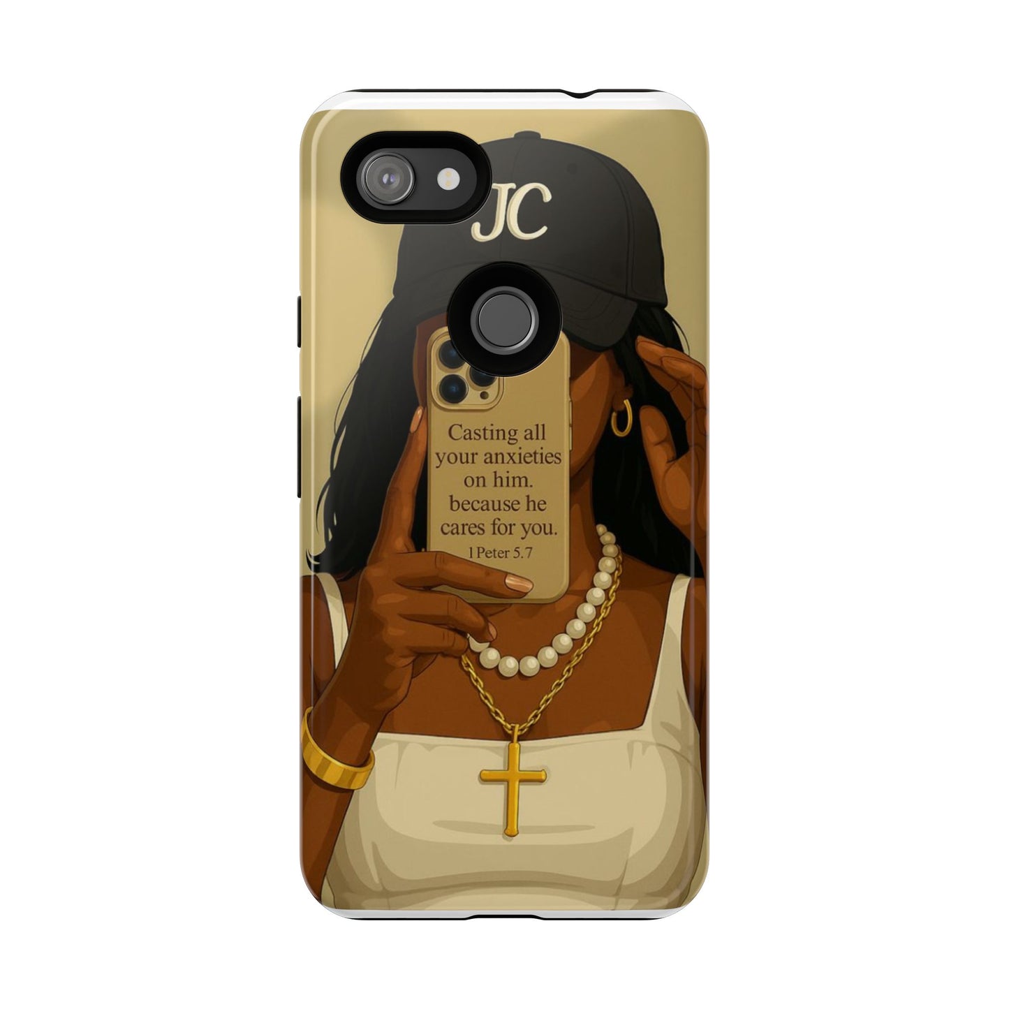 1 Peter 5:7 faith phone case cast your cares