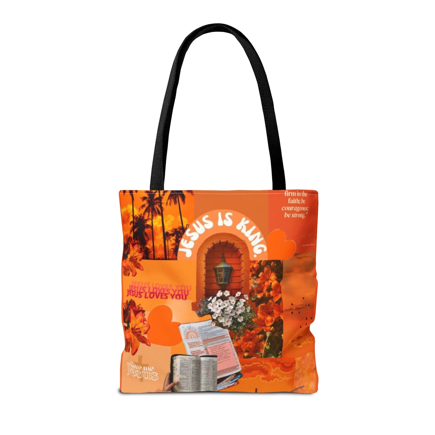 Jesus Is King Tote Bag - AOP Floral Design