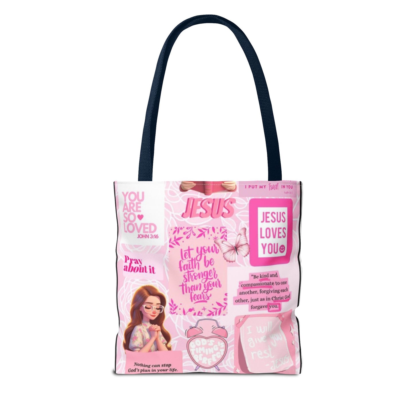 Inspirational Jesus Tote Bag - Motivational AOP Design