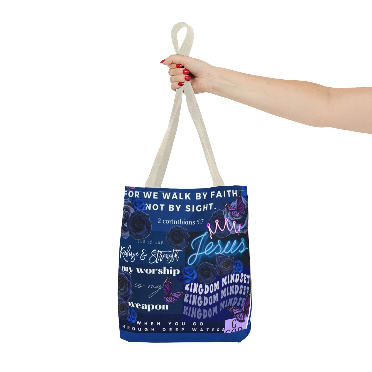Kingdom mindset tote bold blue faith & scripture bag
