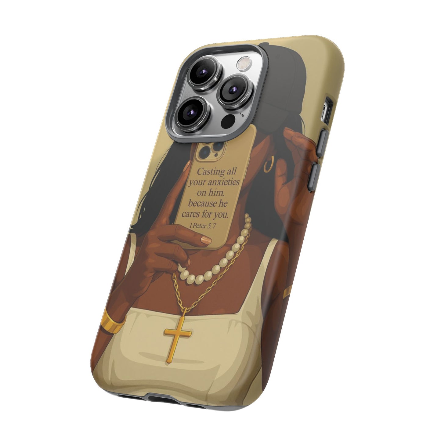 1 Peter 5:7 faith phone case cast your cares