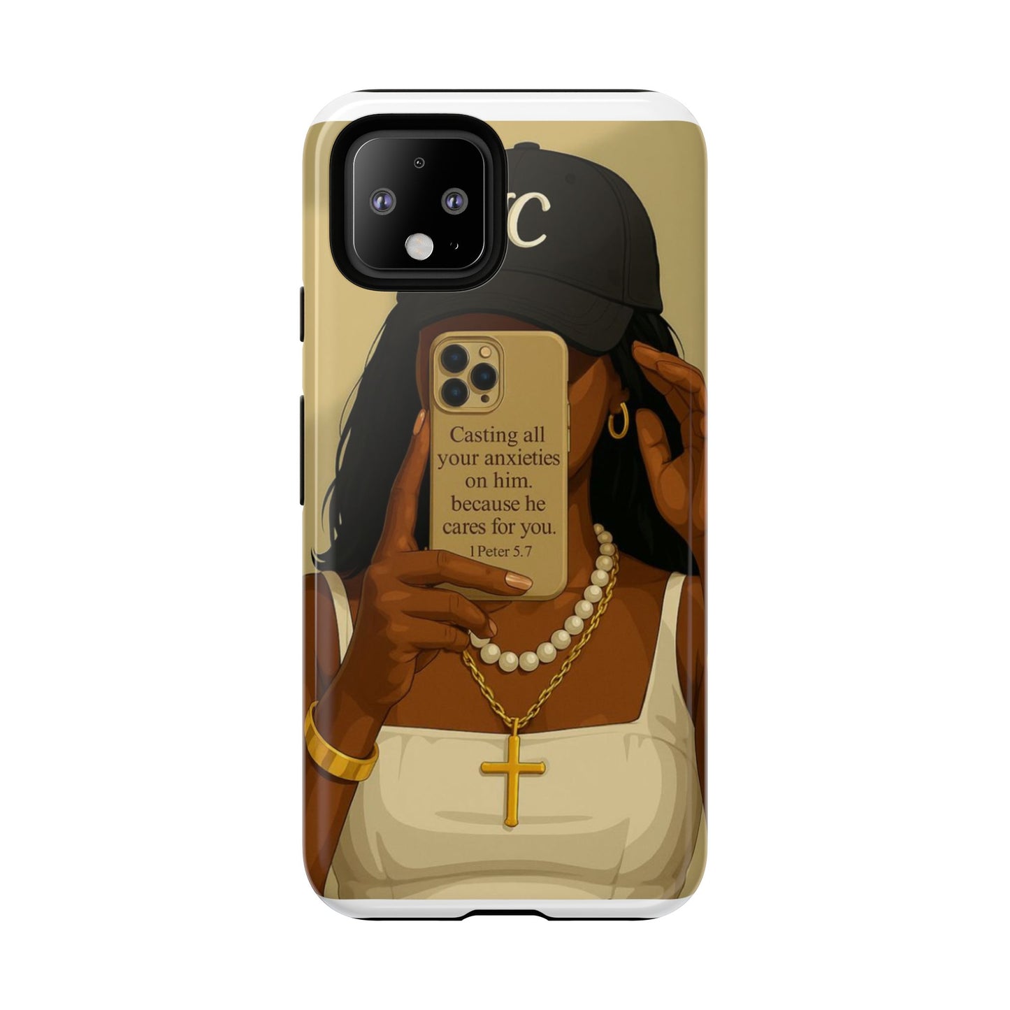 1 Peter 5:7 faith phone case cast your cares