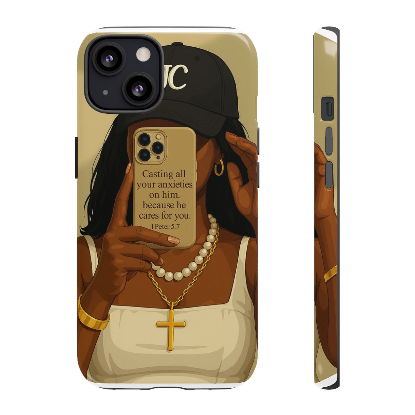 1 Peter 5:7 faith phone case cast your cares