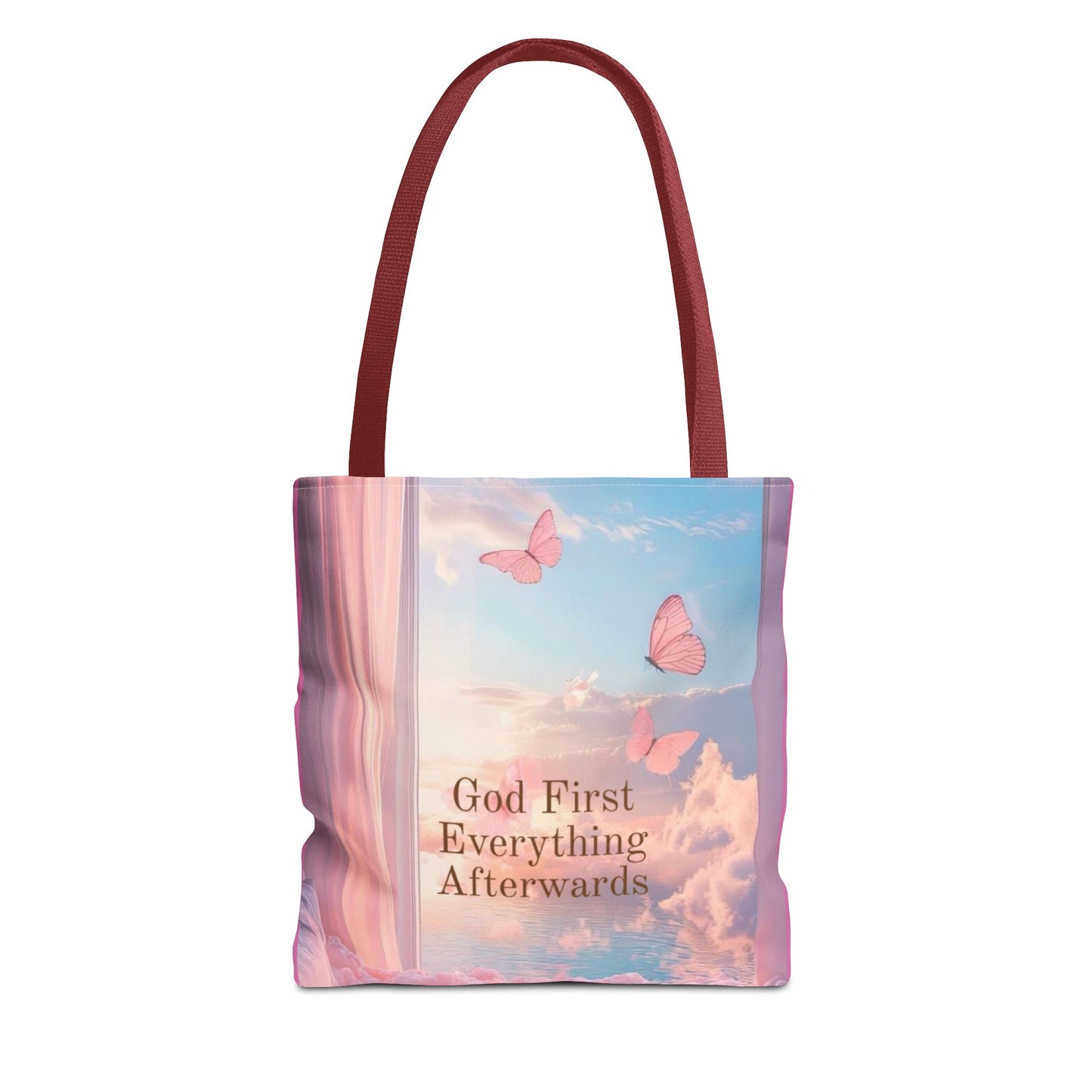 God first everything afterwards pink Tote Bag