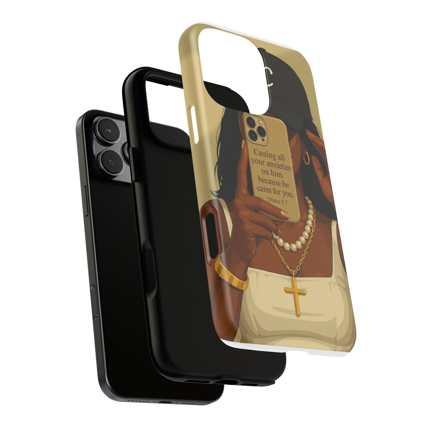 1 Peter 5:7 faith phone case cast your cares