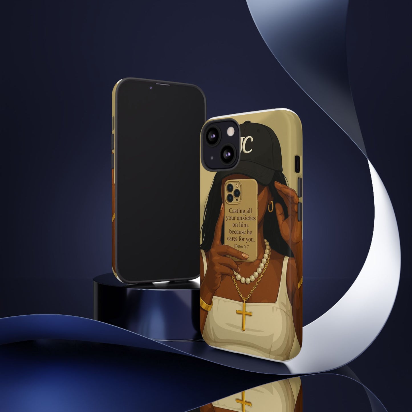 1 Peter 5:7 faith phone case cast your cares