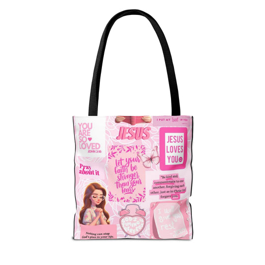 Inspirational Jesus Tote Bag - Motivational AOP Design