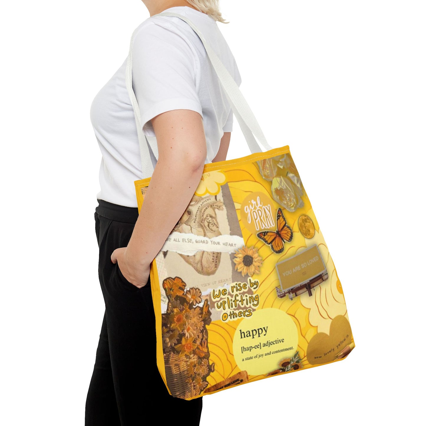 Happy Vibes Tote Bag - Cheerful Design for Everyday Use