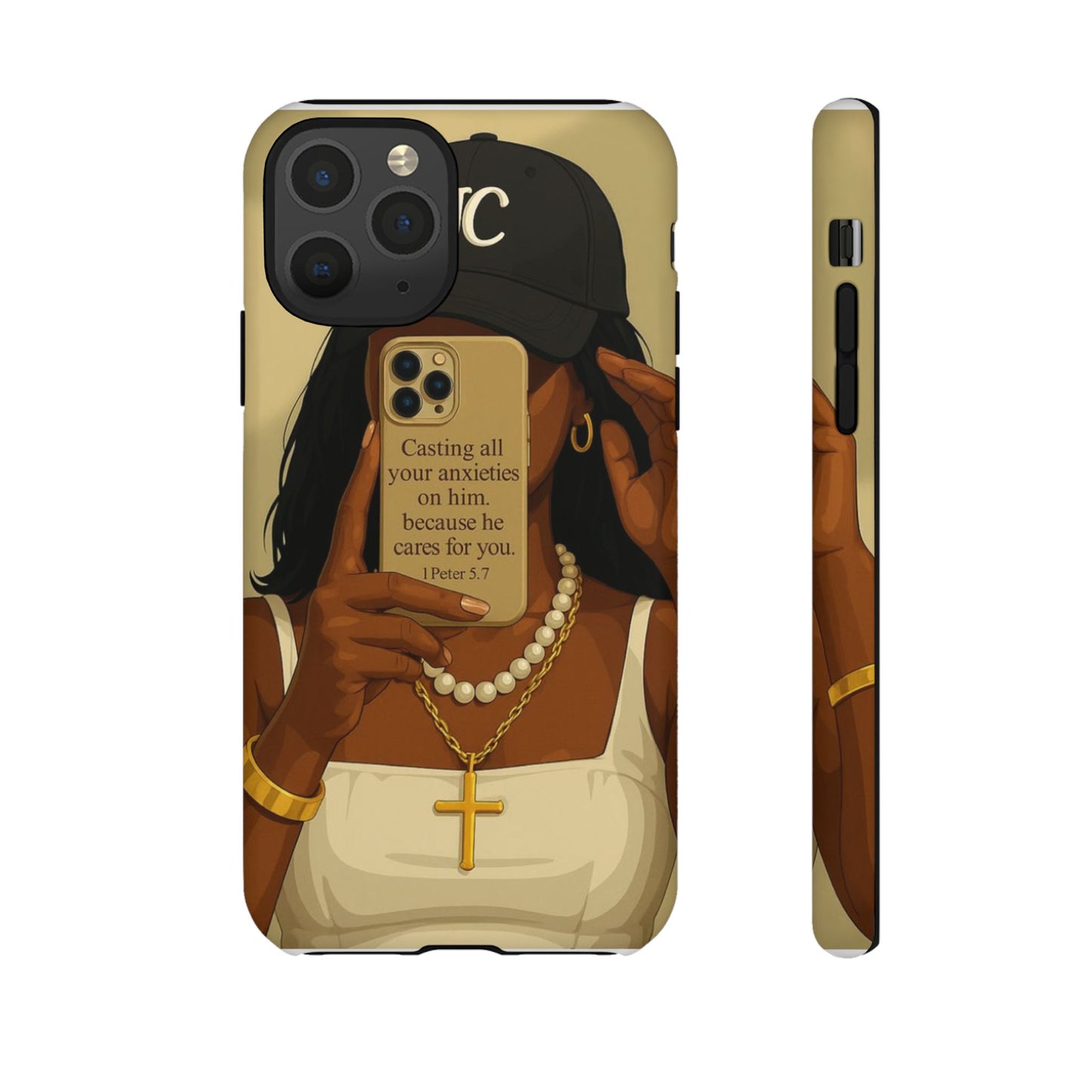 1 Peter 5:7 faith phone case cast your cares