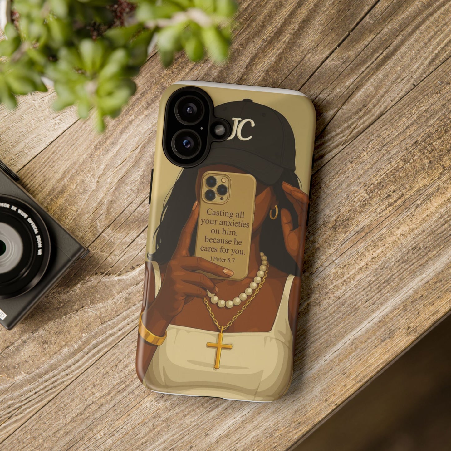 1 Peter 5:7 faith phone case cast your cares