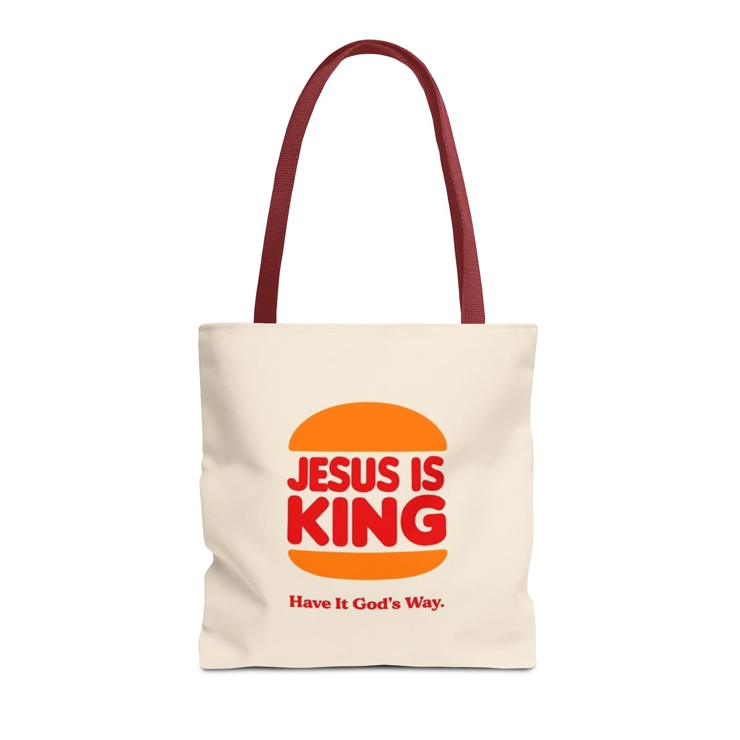 Religious Inspirational Tote Bag - "Jesus is King" with Quote