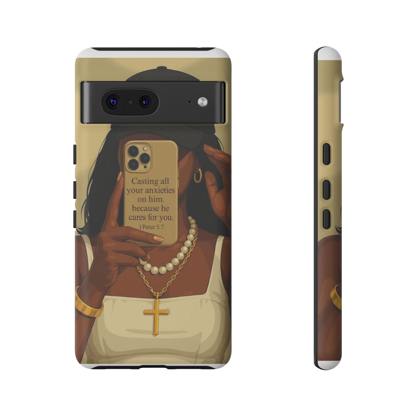 1 Peter 5:7 faith phone case cast your cares
