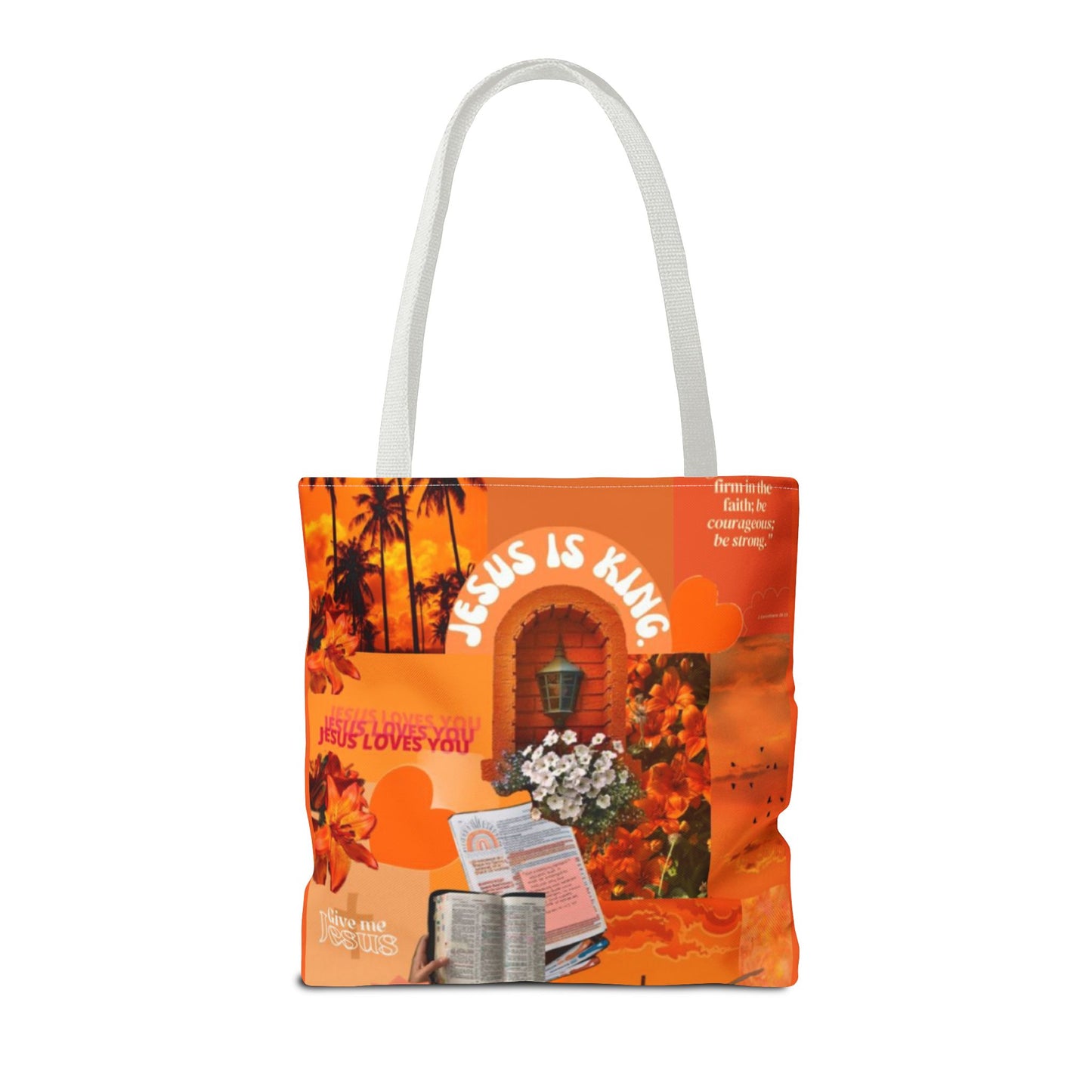 Jesus Is King Tote Bag - AOP Floral Design