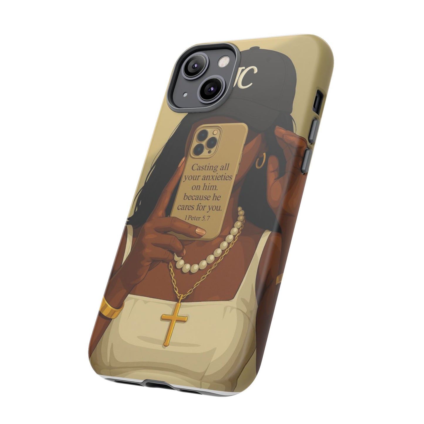 1 Peter 5:7 faith phone case cast your cares