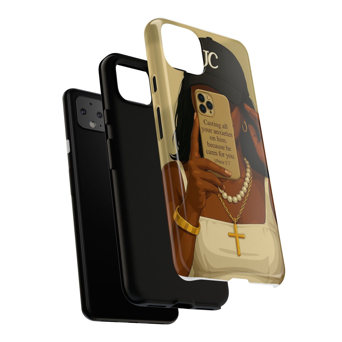 1 Peter 5:7 faith phone case cast your cares
