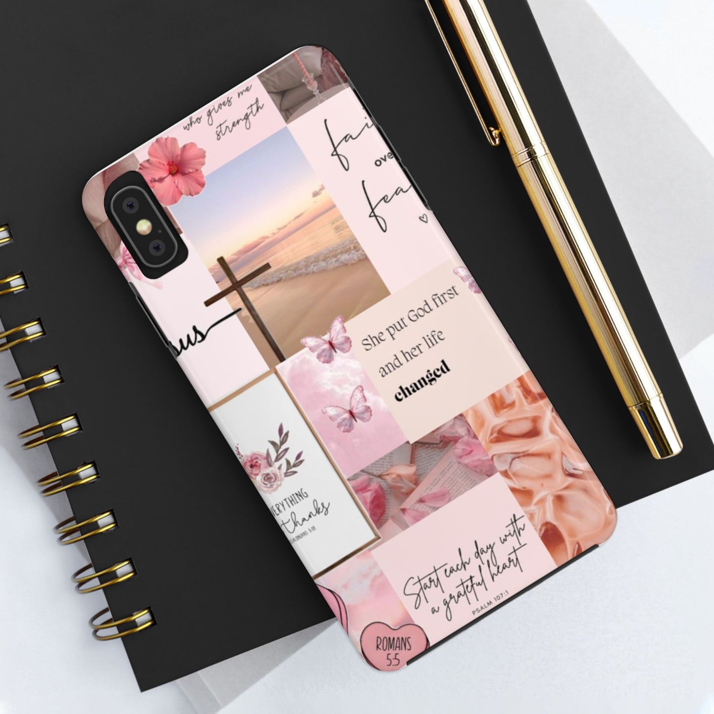 Put God first phone case, gentle strength, and soft surrender