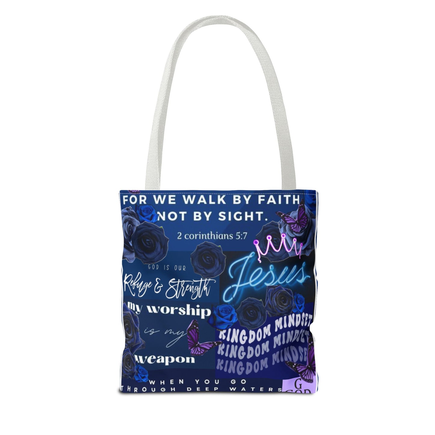 Kingdom mindset tote bold blue faith & scripture bag