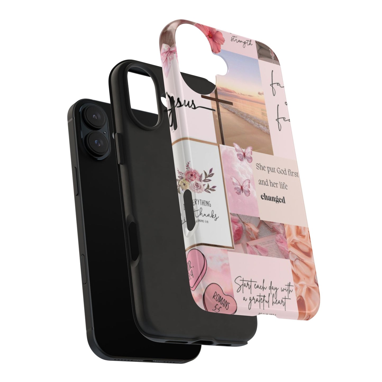 Put God first phone case, gentle strength, and soft surrender